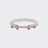 Ananya Rainbow Moonstone And Frosted Quartz Chakra Bracelet 18K Rose Gold