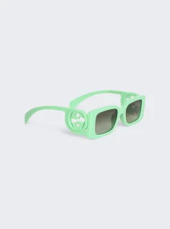 Gucci Rectangular Sunglasses Green