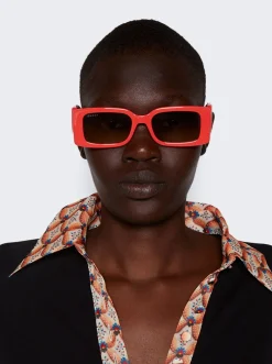 Gucci Rectangular Sunglasses Red