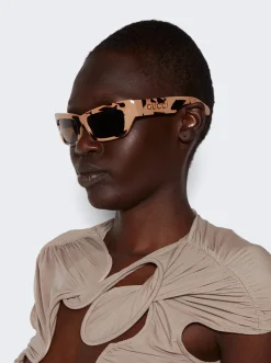 Gucci Rectangular Tortoiseshell Sunglasses Brown