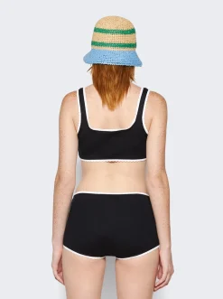 Miu Miu Ribbed Knit Panties Black
