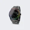 PRIVATE LABEL LONDON Rolex Datejust Heat Treated Rainbow Sapphire Bezel Black Dial Sapphire Multi Color Hour Markers Oyster Bracelet