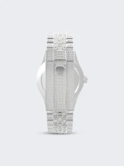 PRIVATE LABEL LONDON Rolex Datejust Jubilee Bracelet Rainbow Sapphire Bezel White Diamond Pave