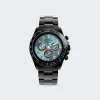 PRIVATE LABEL LONDON Rolex Daytona Black Coated Bezel Blue Sunburst Dial Urdu Hour Markers Oyster Bracelet