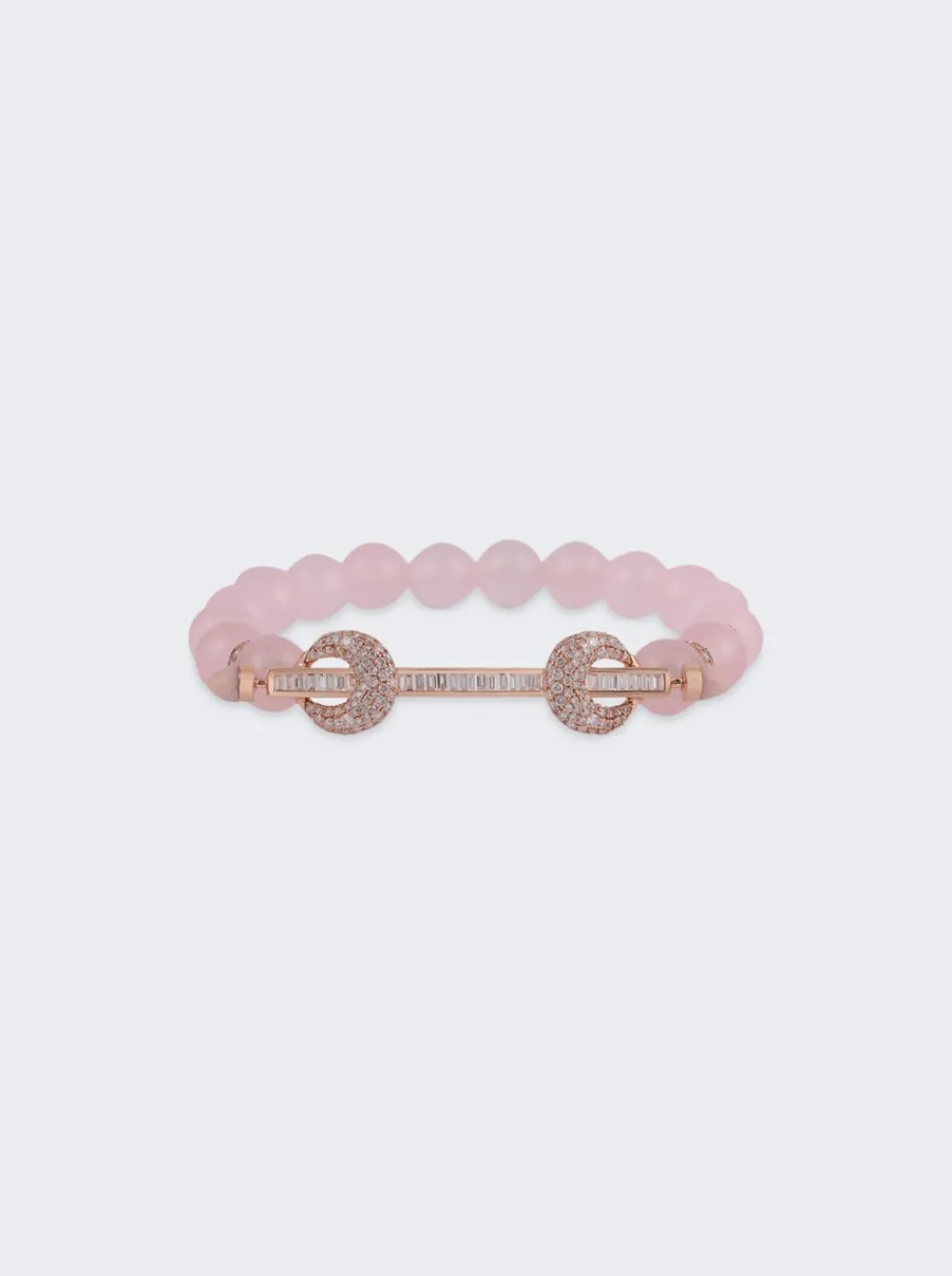 Ananya Rose Quartz And Diamond Chakra Bracelet 18K Rose Gold