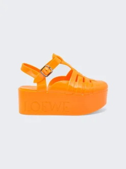 Loewe Rubber Wedge Sandal Orange