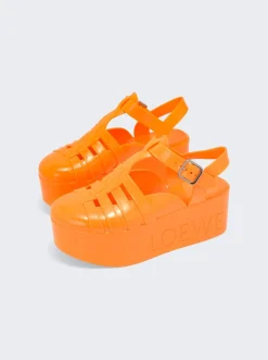 Loewe Rubber Wedge Sandal Orange
