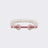 Ananya Ruby And Pearl Chakra Bracelet 18K Rose Gold
