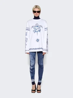 Jean Paul Gaultier Safe Sex Long Sleeve Top White