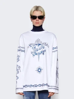 Jean Paul Gaultier Safe Sex Long Sleeve Top White
