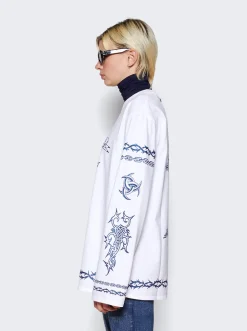 Jean Paul Gaultier Safe Sex Long Sleeve Top White