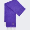 Loewe Scarf In Wool And Mohair Purple