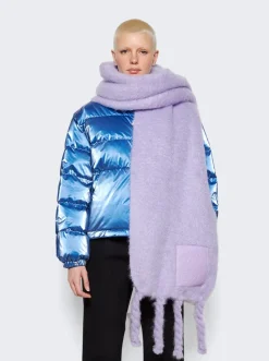 Loewe Scarf In Wool And Mohair Light Purple