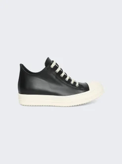 Rick Owens Scarpe In Pelle Sneakers Black / Milk