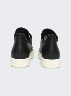 Rick Owens Scarpe In Pelle Sneakers Black / Milk