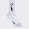 Amiri Script Tube Sock White