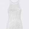 The Attico Sequin Tank Top White
