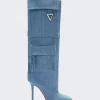 The Attico Sienna Tube Boot 105Mm Washed Denim