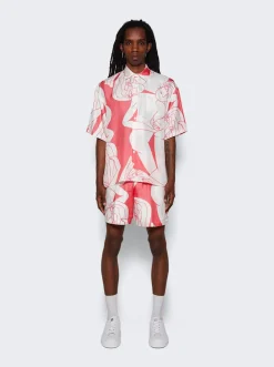 Uter Silk Twill Shorts Coral Pink