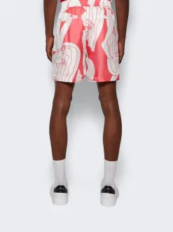 Uter Silk Twill Shorts Coral Pink
