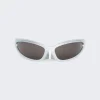 Balenciaga Skin Cat Sunglasses Silver