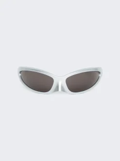 Balenciaga Skin Cat Sunglasses Silver