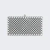 Judith Leiber Sleek Rectangle Chessboard Clutch Silver