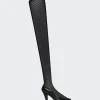 The Row Sock Pump In Leather And Mesh Black