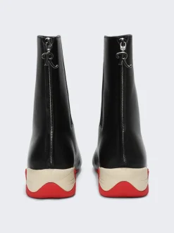 Raf Simons Solaris High Boots Black Cream And Red