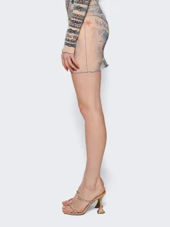 Jean Paul Gaultier Soleil Skirt Nude And Blue