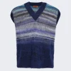 Missoni Space Dyed Mohair Vest Blue And Purple