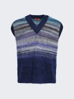 Missoni Space Dyed Mohair Vest Blue And Purple