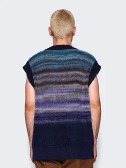 Missoni Space Dyed Mohair Vest Blue And Purple