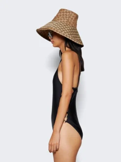 Gucci Sparkling Jersey Swimsuit With Horsebit Black