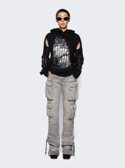 Rick Owens Spider Cape Sleeve Hoodie Black