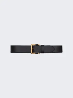 Saint Laurent Square Buckle Large Belt Black