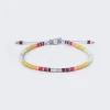 Maor Sterling Silver Mini Rizon Bracelet With Yellow Pattern Beads
