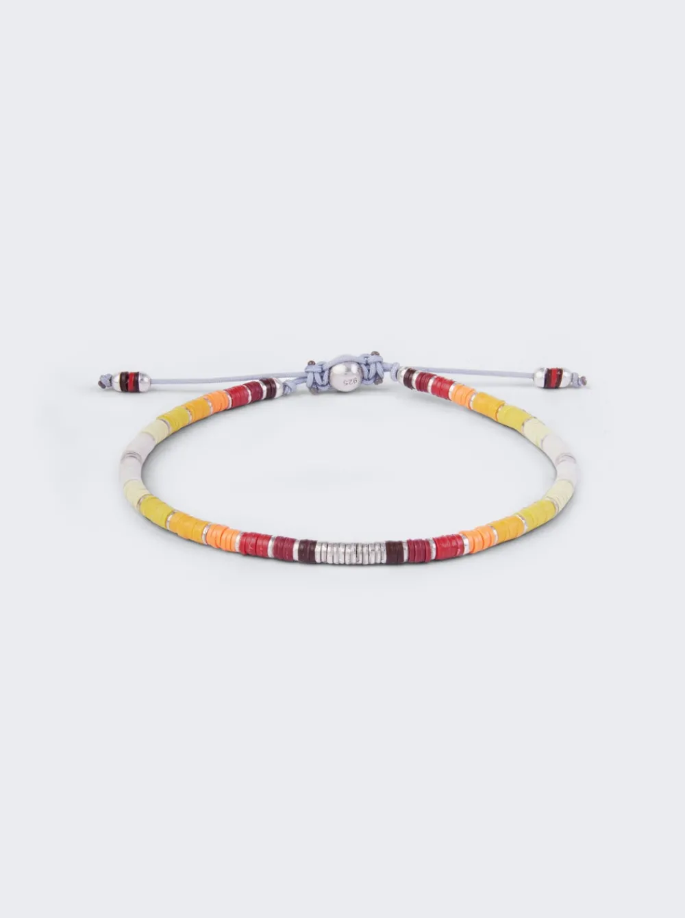 Maor Sterling Silver Mini Rizon Bracelet With Yellow Pattern Beads