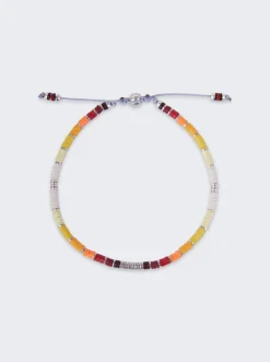 Maor Sterling Silver Mini Rizon Bracelet With Yellow Pattern Beads