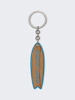 Saint Laurent Surf Keyring Light Wood Brown