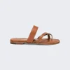 Manolo Blahnik Susa Leather Sandals Brown