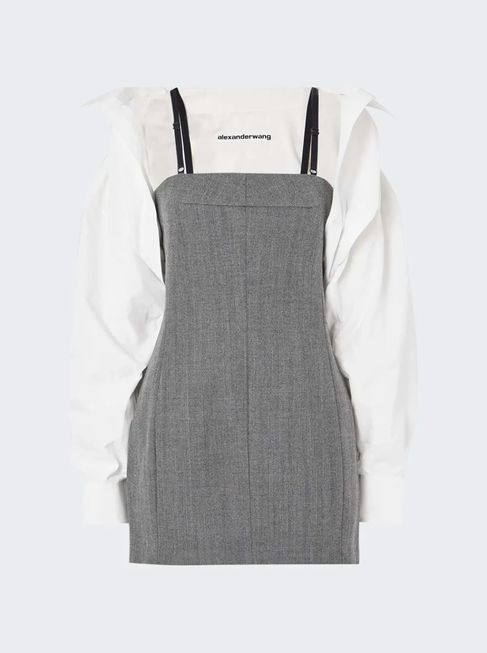 Alexander Wang Tailored Minidress With Bolero Shirt Black And Grey
