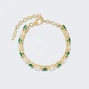 VEERT The Clear And Green Tennis Bracelet Yellow Gold