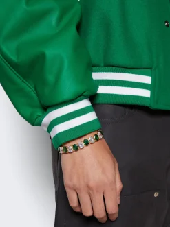 VEERT The Clear And Green Tennis Bracelet Yellow Gold