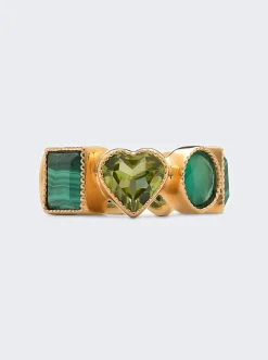 VEERT The Green Shape Ring In Yellow Gold