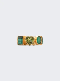 VEERT The Green Shape Ring In Yellow Gold