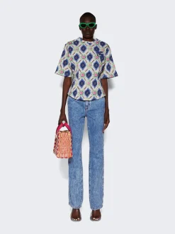 Heimat Atlantica Tom Tom Mini Reed Tote Bag Checked Pink