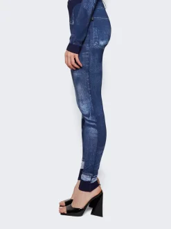 Jean Paul Gaultier Trompe L'Oeil Legging Navy Blue