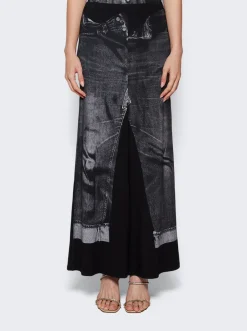 Jean Paul Gaultier Trompe L'Oeil Maxi Skirt Black And Grey