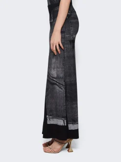 Jean Paul Gaultier Trompe L'Oeil Maxi Skirt Black And Grey